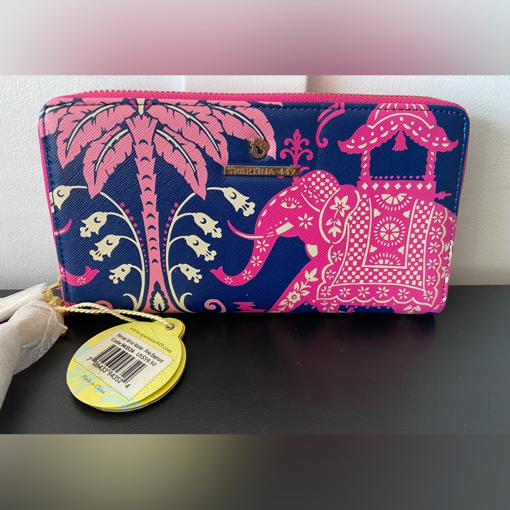 Spartina 449. Wrist Wallet. Pink Elephant.